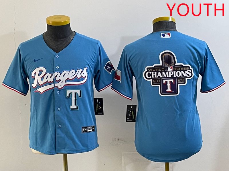 Youth Texas Rangers Blank Light Blue Game 2025 Nike MLB Jersey style 8->youth mlb jersey->Youth Jersey